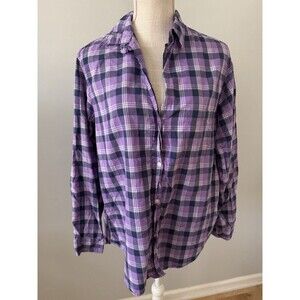 Grayson Shirt The Hero Blue and Purple Plaid Cotton‎ Flannel Size 4